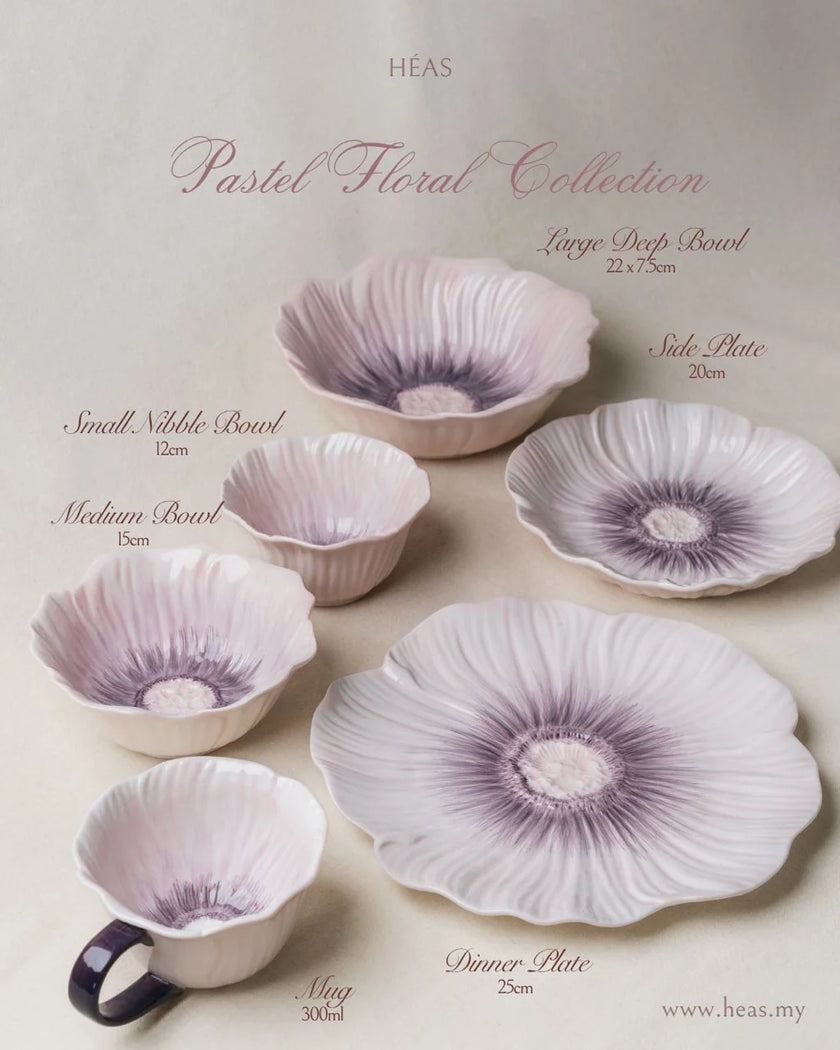 Pastel Floral Dinnerware Lilac Bloom (4 Pax Set – 12 pieces)