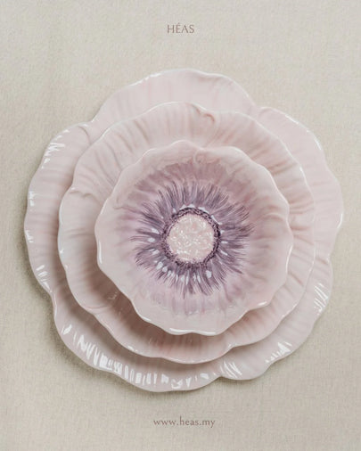 Pastel Floral Dinnerware Lilac Bloom (4 Pax Set – 12 pieces)