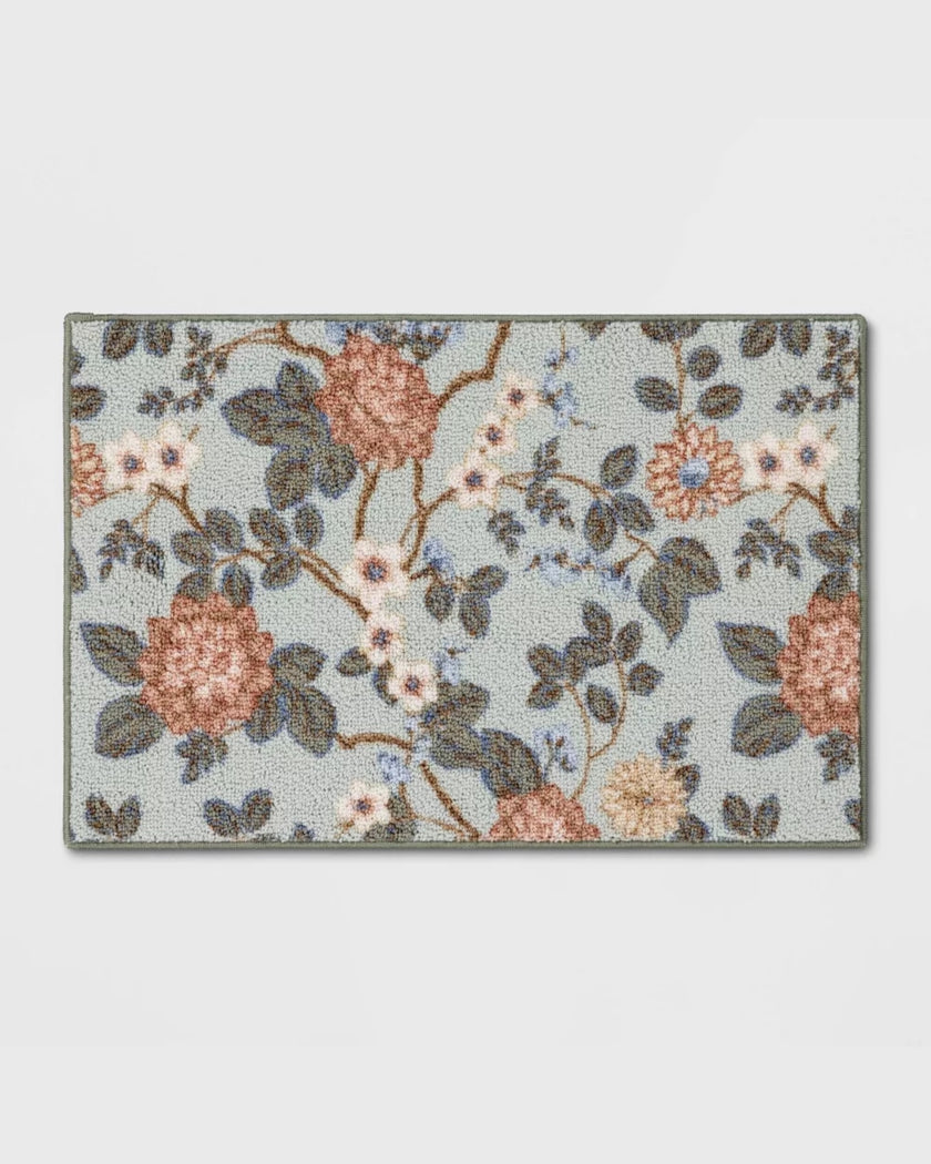 Floral Washable Accent Rug Floormat
