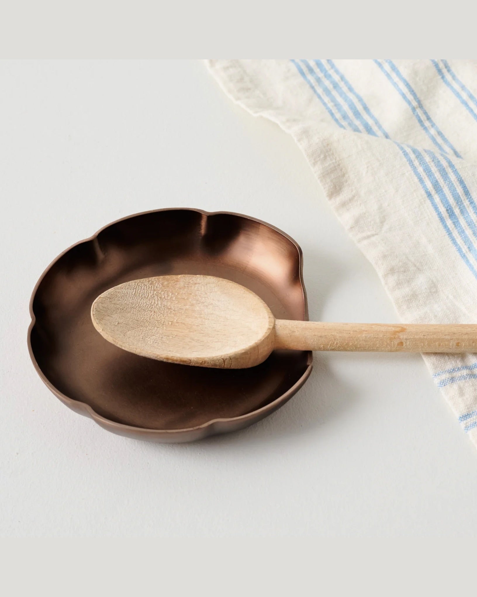 Copper Scalloped Spoon Rest
