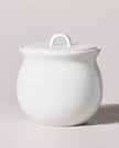Flared Brim Stoneware Canister Vintage Cream