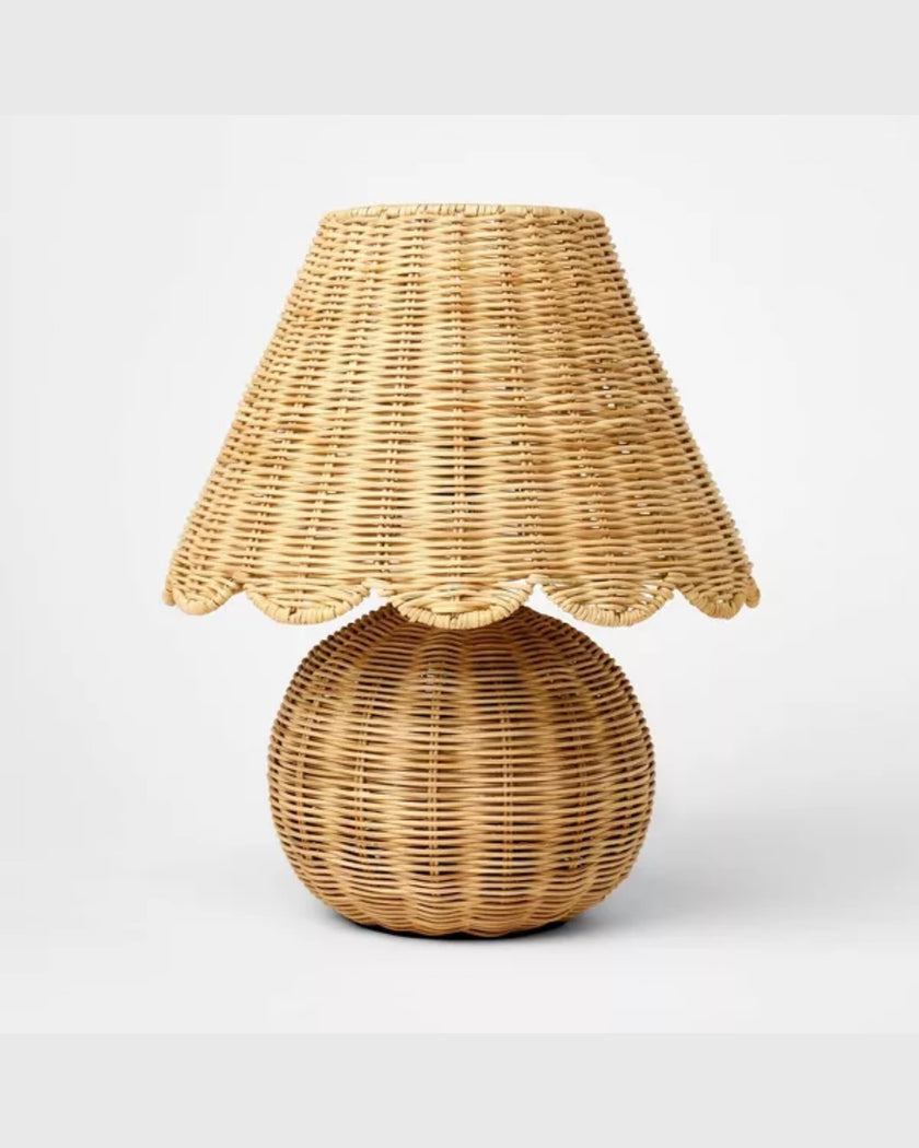 Table Lamp with Woven Base and Woven Shade