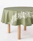 Round Green Floral Tablecloth (180cm)