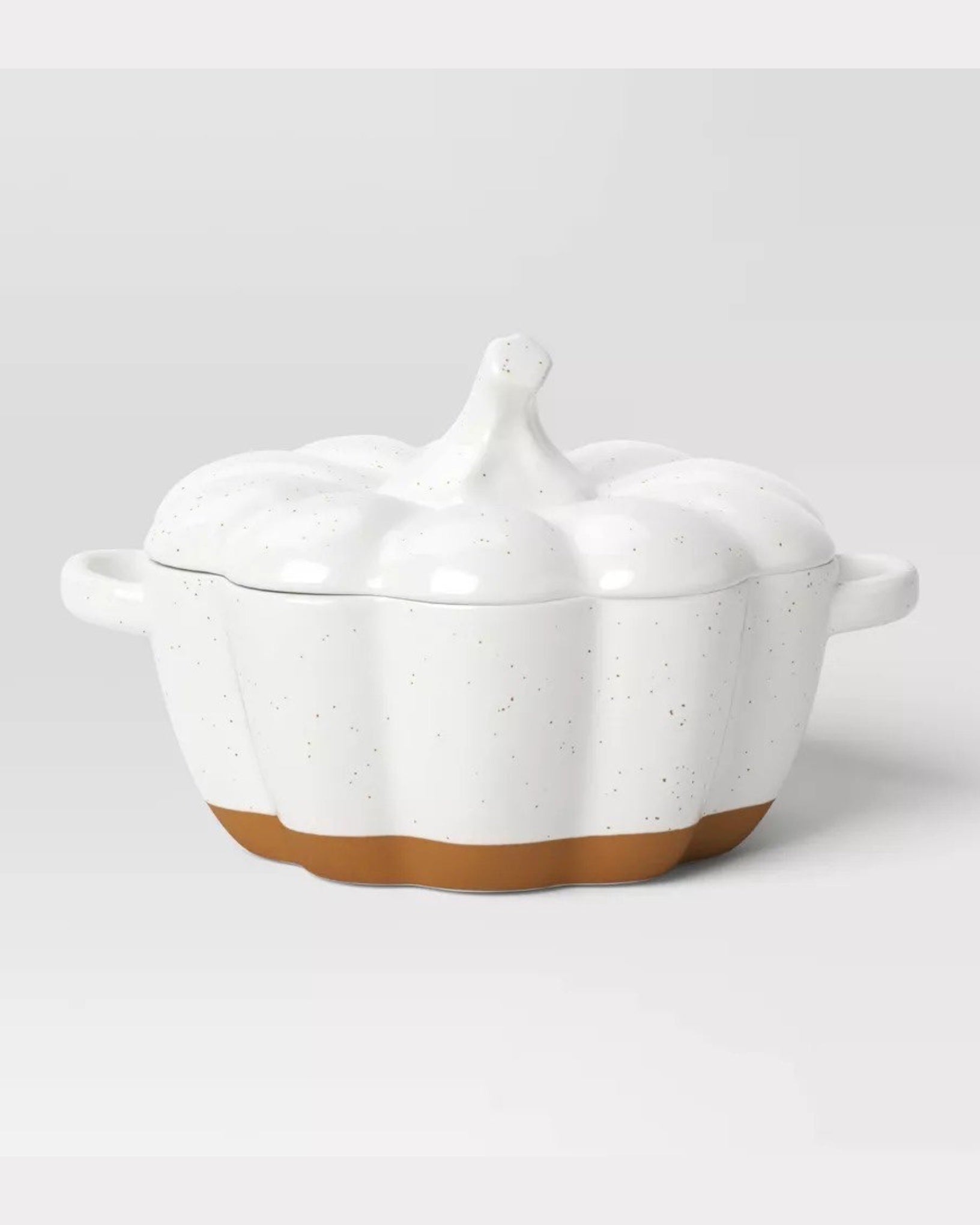 3000ml Pumpkin Stoneware Serving Bowl with Lid cream