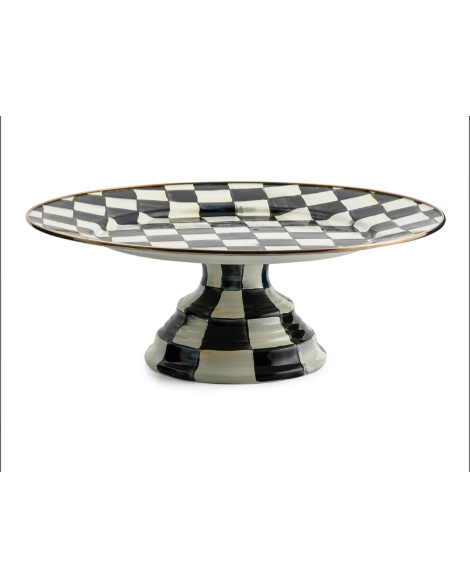 Courtly Large Check Pedestal Platter
