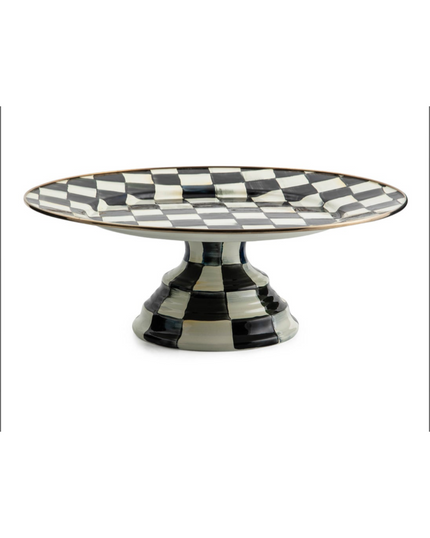 Courtly Large Check Pedestal Platter