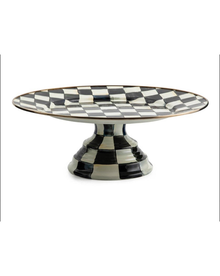 Courtly Large Check Pedestal Platter