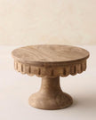 Mango Wood Petal Scalloped Cake Serving Stand