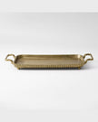 43cm Large Brass Footed Tray with Handles