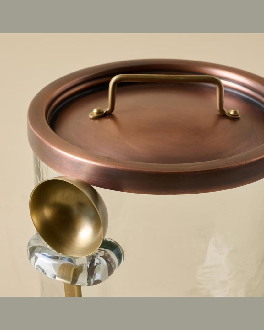 Antique Copper + Rustic Glass Canister with Scoop
