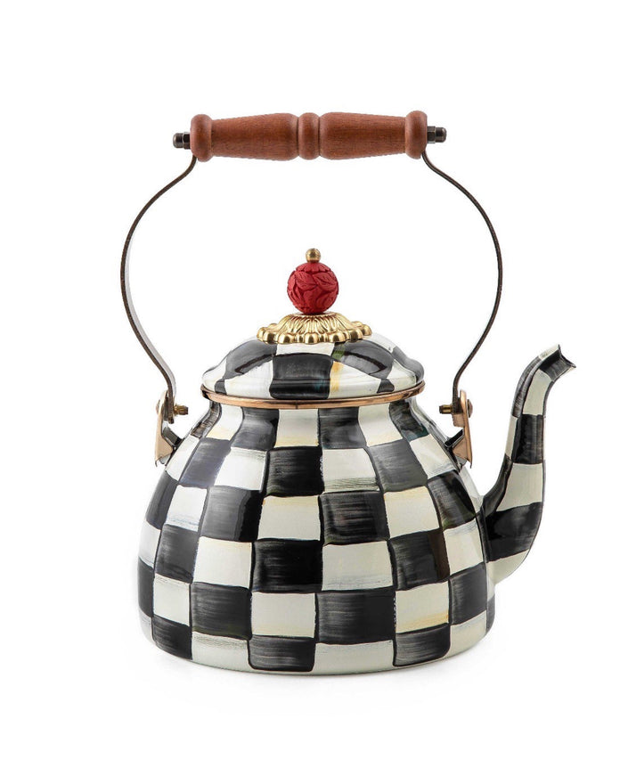 Courtly Check Enamel Tea Kettle