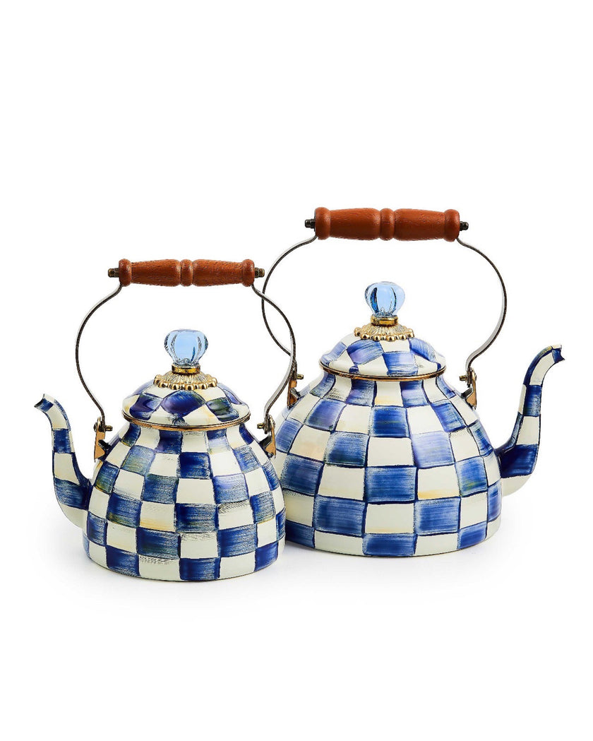 Royal Check Enamel Tea Kettle