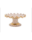 Rosy Check Fluted Ceramic Cake Stand