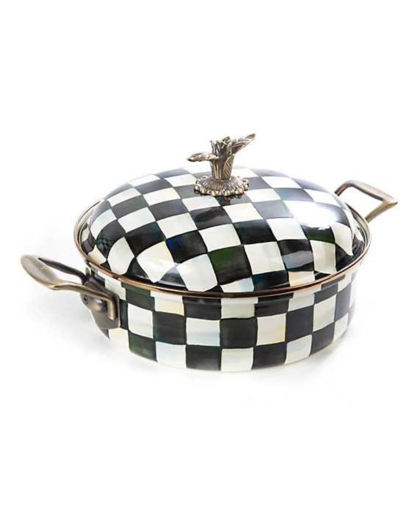 Courtly Check Enamel Casserole 5QT