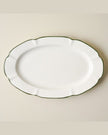 Luna Scalloped Serving Platter In Green Line