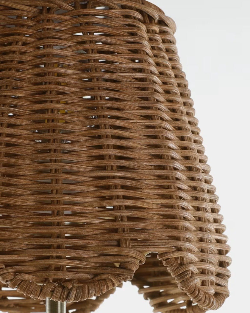 Madeline Rattan Scalloped Wall Light