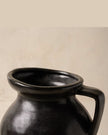 Marcel Distressed Black Ceramic Vase with Handle