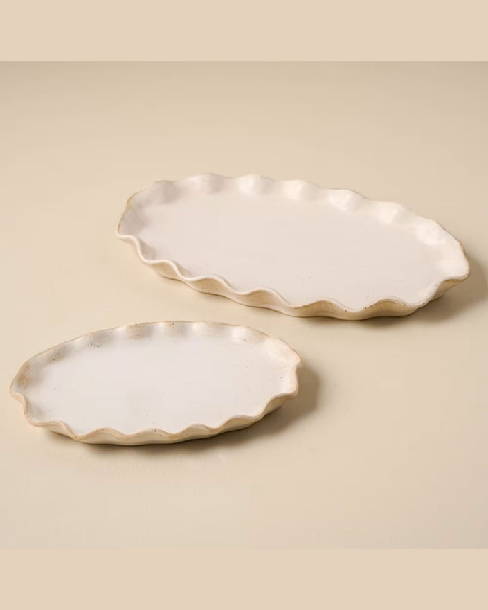 Ceramic Ruffled Tray