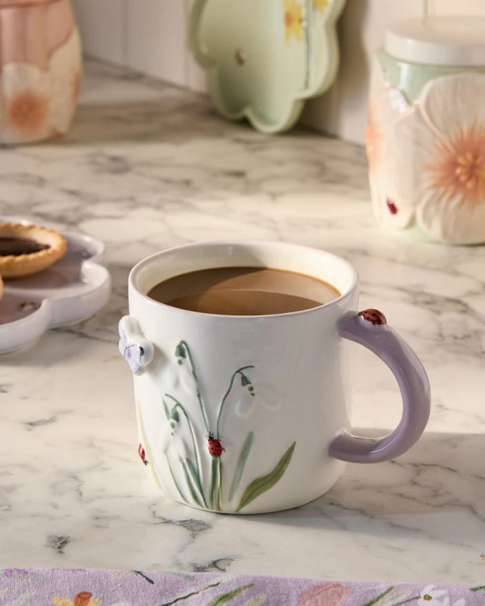 Purple Floral Wildlife Mug