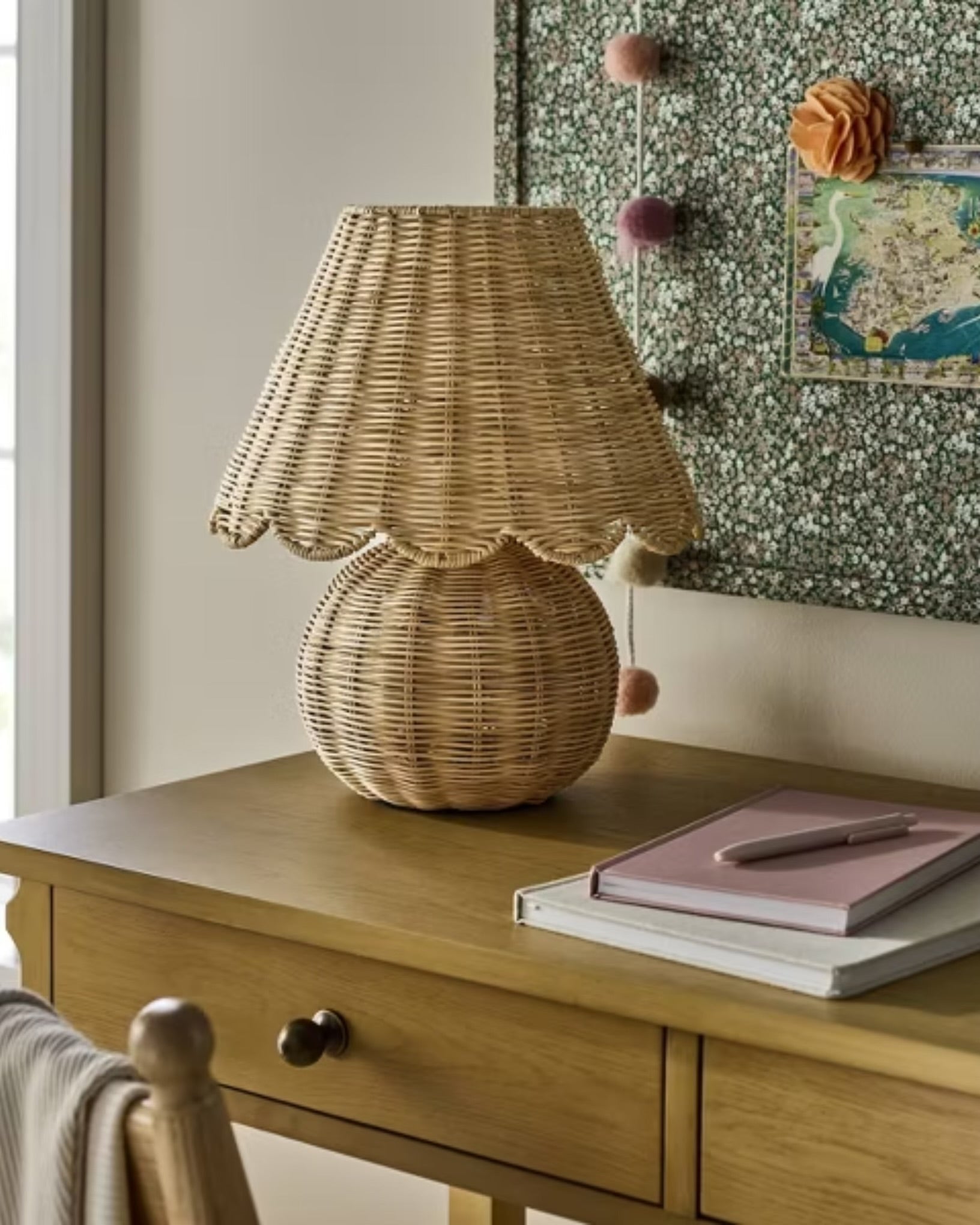 Table Lamp with Woven Base and Woven Shade
