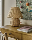 Table Lamp with Woven Base and Woven Shade