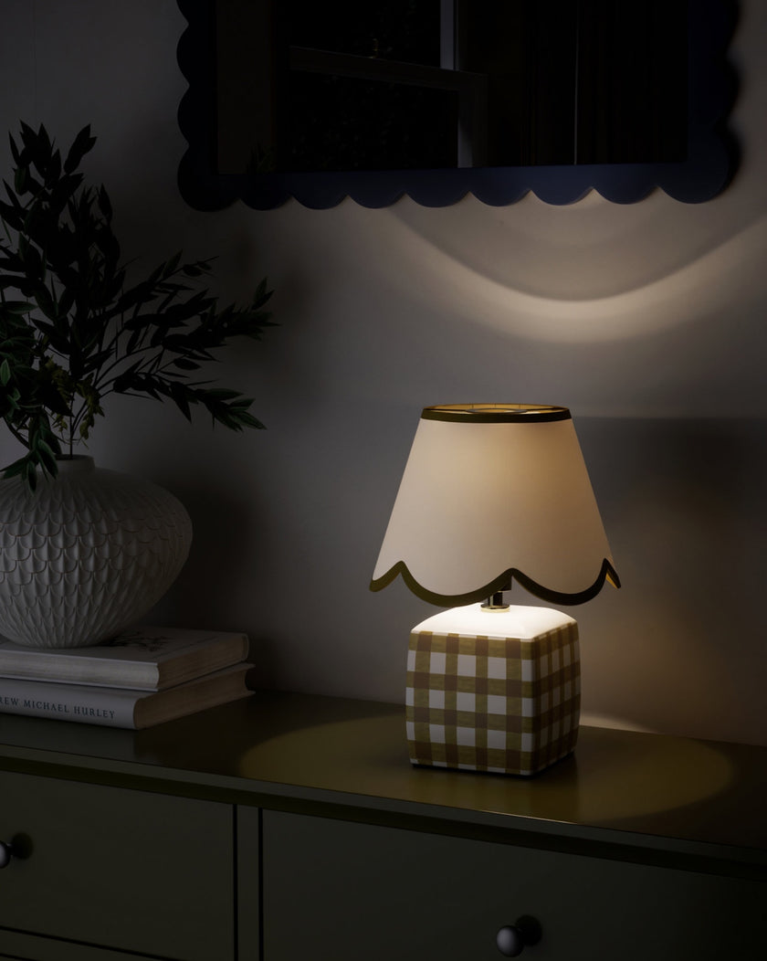 Catherine Ceramic Table Lamp In Ochre