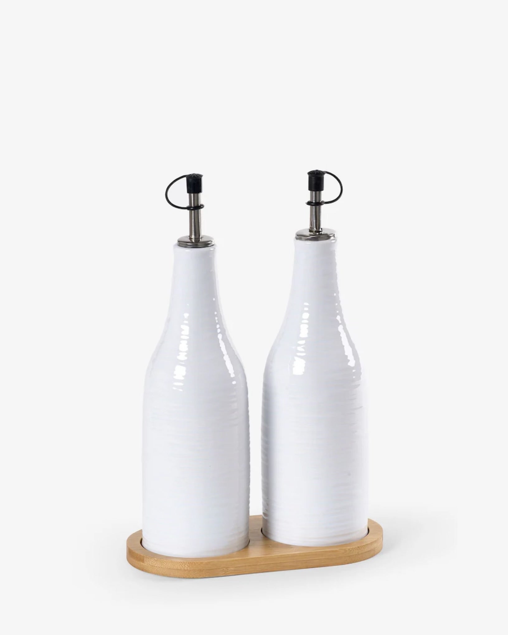 Set of 2 White Malvern Embossed Oil