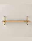 Turned Brass and Wood Wall Shelf (1 tier)