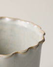 French Grey Ruffle Utensil Crock