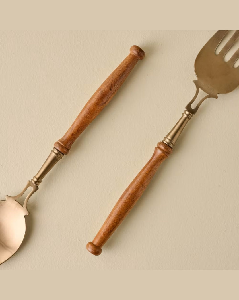 Antiqued Wood Serving Set