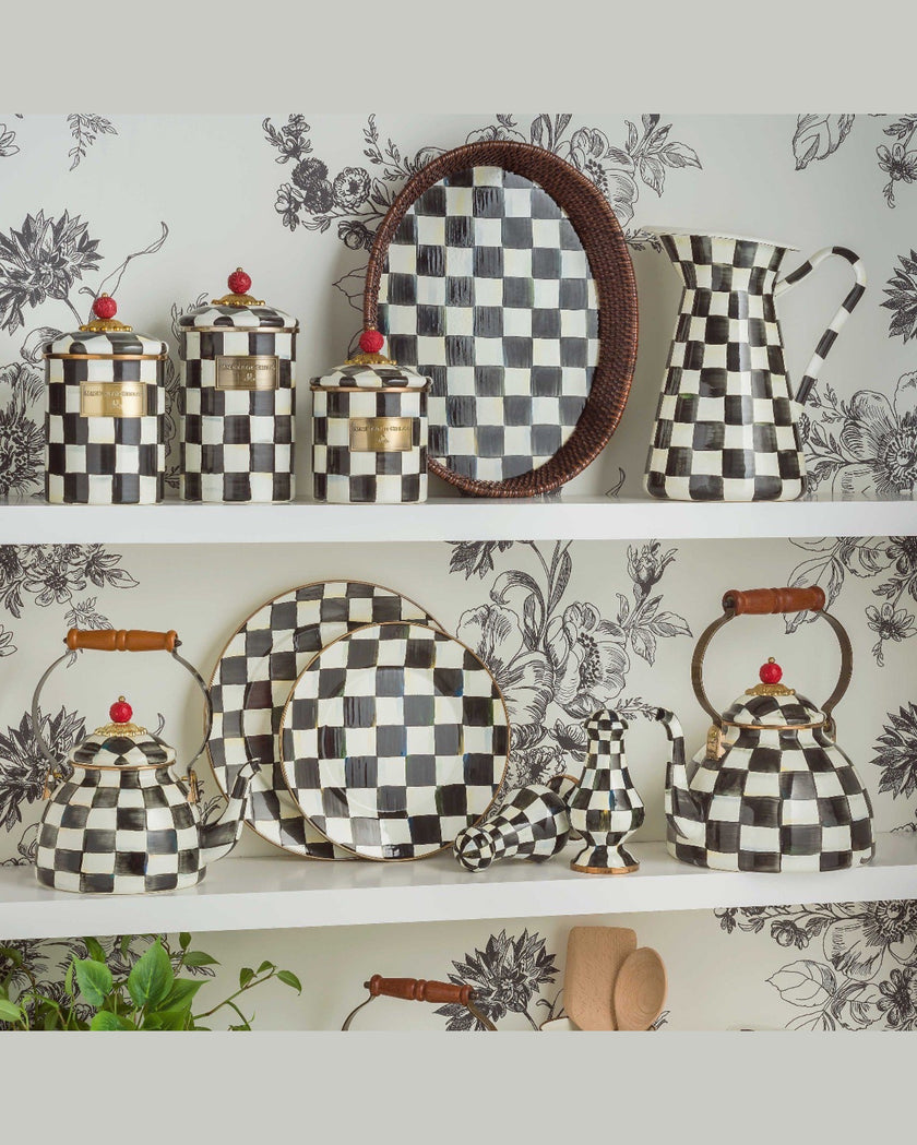 Courtly Check Enamel Tea Kettle