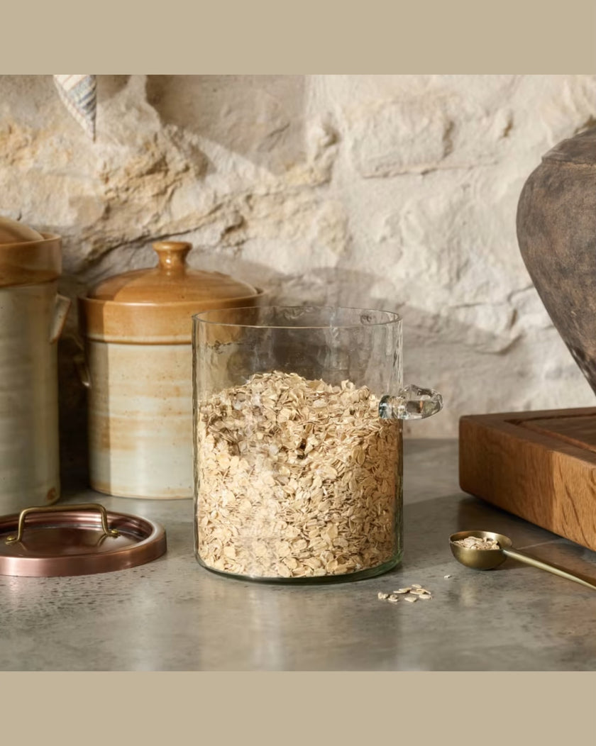 Antique Copper + Rustic Glass Canister with Scoop