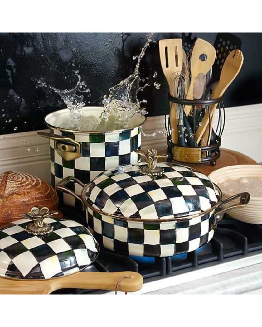 Courtly Check Enamel Casserole 5QT