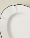Luna Scalloped Serving Platter In Green Line