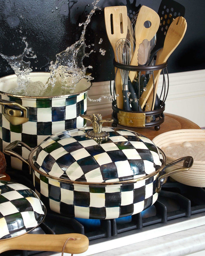 Utensil Caddy with Brass Logo
