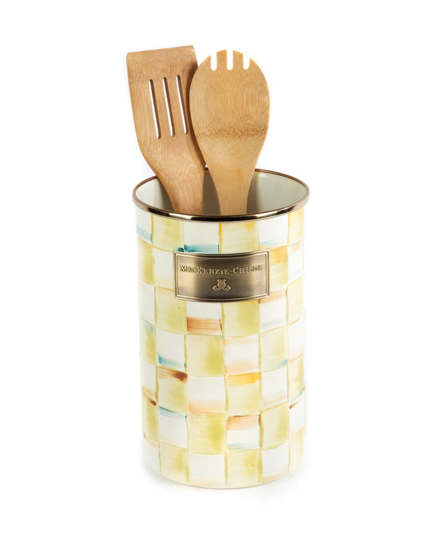 Parchment Check Utensil Holder