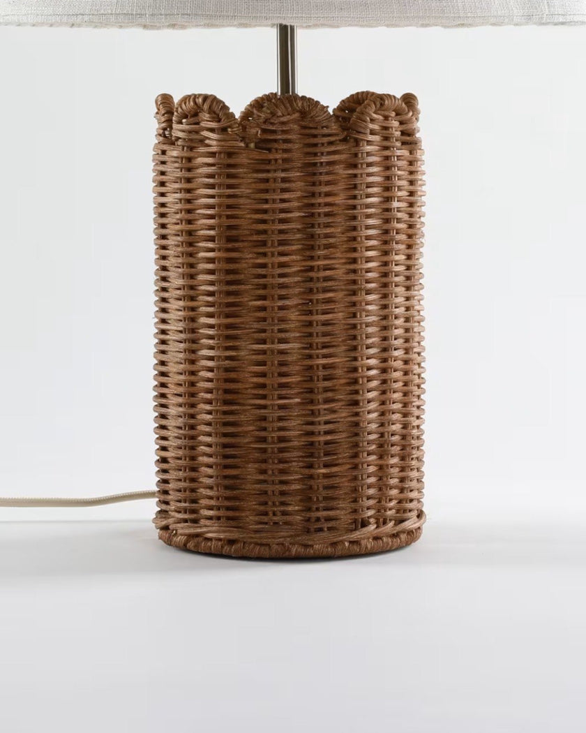 Carrie Rattan Scalloped Table Lamp Large