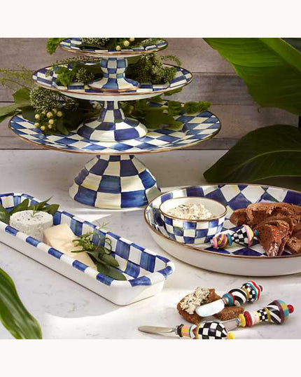 Royal Check Large Pedestal Platter