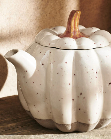Natural Speckle Glaze Pumpkin Teapot