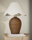 Serena Wicker Scallop Shade Table Lamp