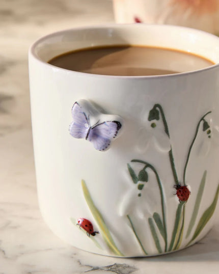Purple Floral Wildlife Mug