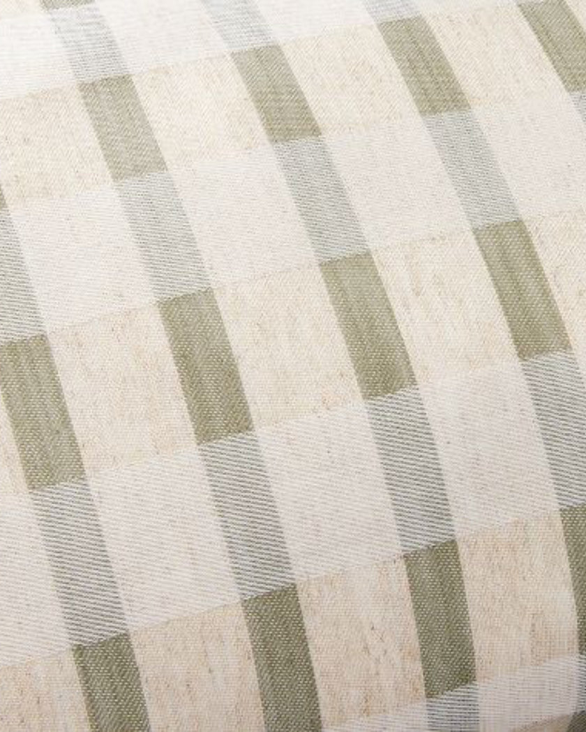 Layered Stripe Lumbar Bed Pillow Sage Green/Cream/Natural