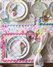 Multi Bright Wiggle Fabric Placemats Set of 4 or 8