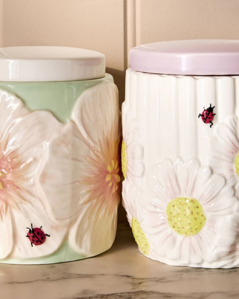 Pastel Wildflower Floral Storage Jars (airtight) Set of 3 or 6