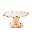 Rosy Check Fluted Ceramic Cake Stand