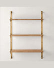 Triple Parker Brass and Wood Shelf