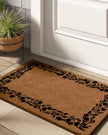 Large Floral Border Estate Doormat Beige (59cm x 90cm)