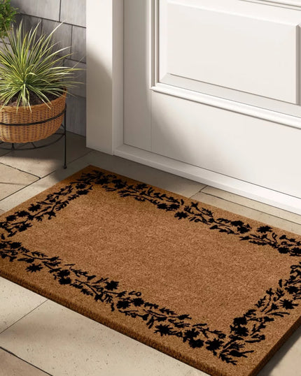 Large Floral Border Estate Doormat Beige (59cm x 90cm)