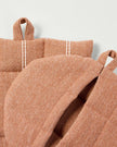Set of 2 Textured Stripe Border Potholders Rust