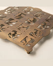 Antique Brass Shadow Floral Trivet
